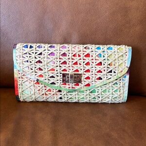 NWT Ted Baker Woven Multicolor Clutch